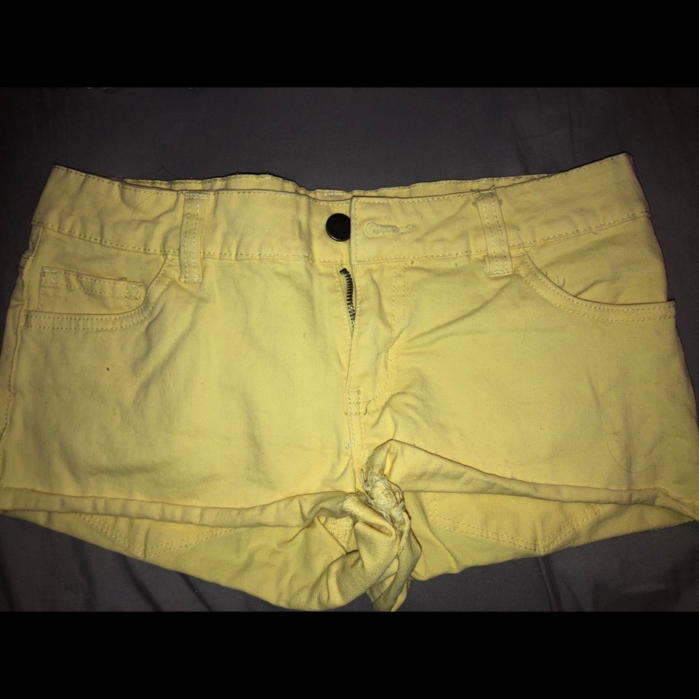 Yellow denim shorts size 3